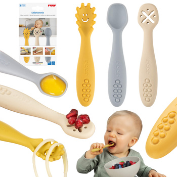 Sztućce dzieci łyżeczka widelec elastyczne REER