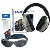 Słuchawki ochronne do 3lat + okulary UV400 0-2lat Graffiti